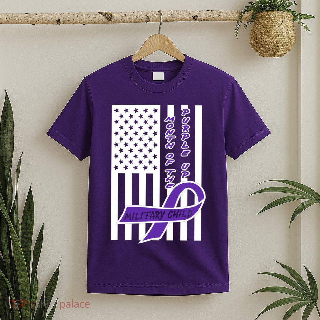 Purple Up Month Military Child Awareness Flag T-Shirt