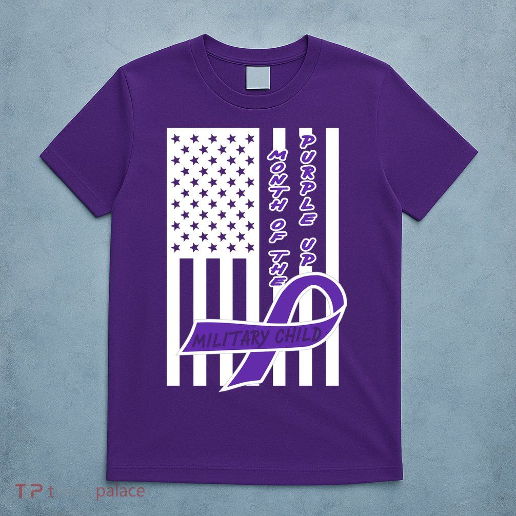 Purple Up Month Military Child Awareness Flag T-Shirt
