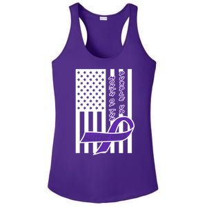 Purple Up Month Military Child Awareness Flag Ladies PosiCharge Competitor Racerback Tank