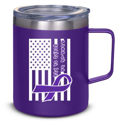 Purple Up Month Military Child Awareness Flag 12oz Stainless Steel Coffee Mug