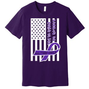 Purple Up Month Military Child Awareness Flag Premium T-Shirt