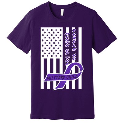 Purple Up Month Military Child Awareness Flag Premium T-Shirt