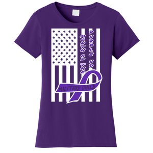 Purple Up Month Military Child Awareness Flag Women's T-Shirt