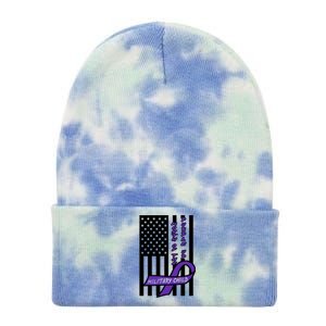 Purple Up Month Military Child Awareness Flag Tie Dye 12in Knit Beanie