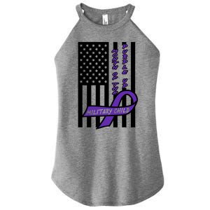 Purple Up Month Military Child Awareness Flag Women's Perfect Tri Rocker Tank