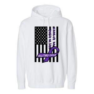 Purple Up Month Military Child Awareness Flag Garment-Dyed Fleece Hoodie