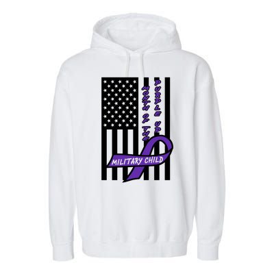 Purple Up Month Military Child Awareness Flag Garment-Dyed Fleece Hoodie