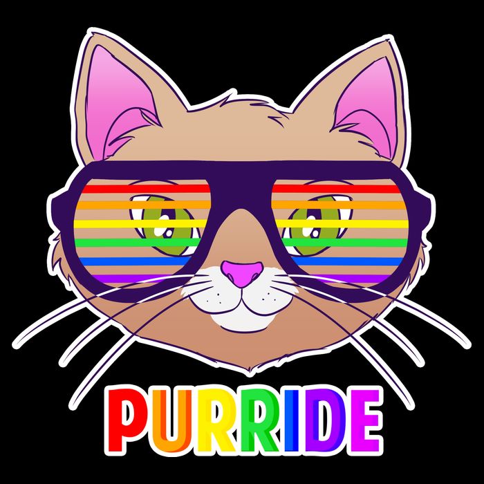 Purride Gay Pride Cat USA-Made Doggie Bandana