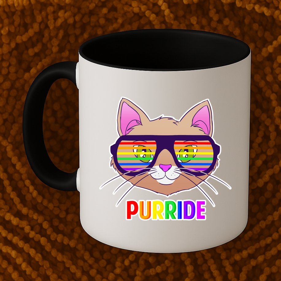 Purride Gay Pride Cat Mug