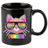 Purride Gay Pride Cat 11oz C Handle Ceramic Mug