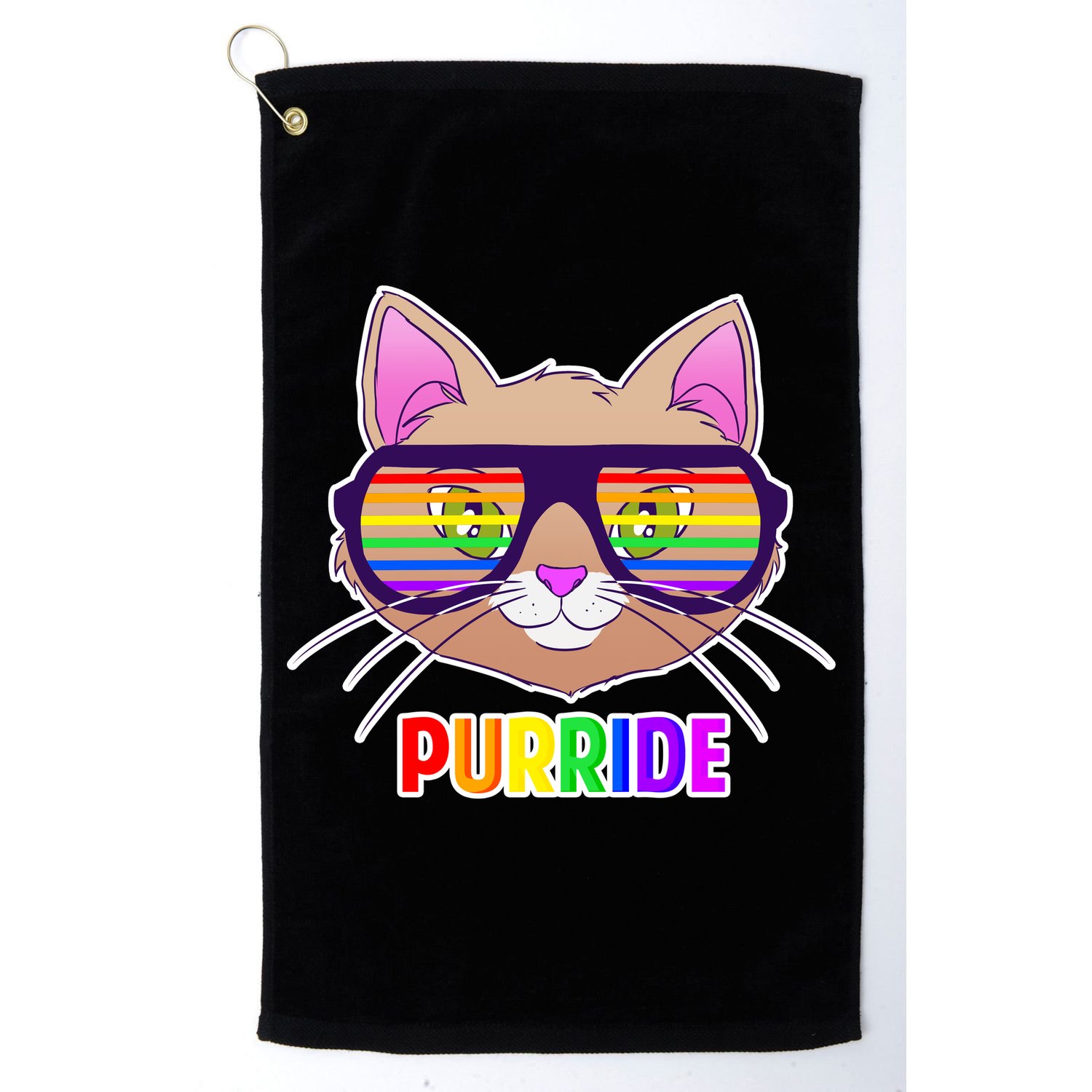 Purride Gay Pride Cat Golf Towel