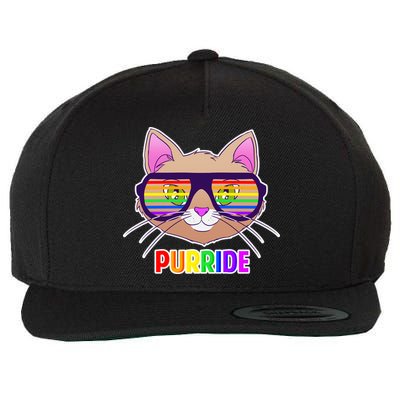 Purride Gay Pride Cat Wool Snapback Cap
