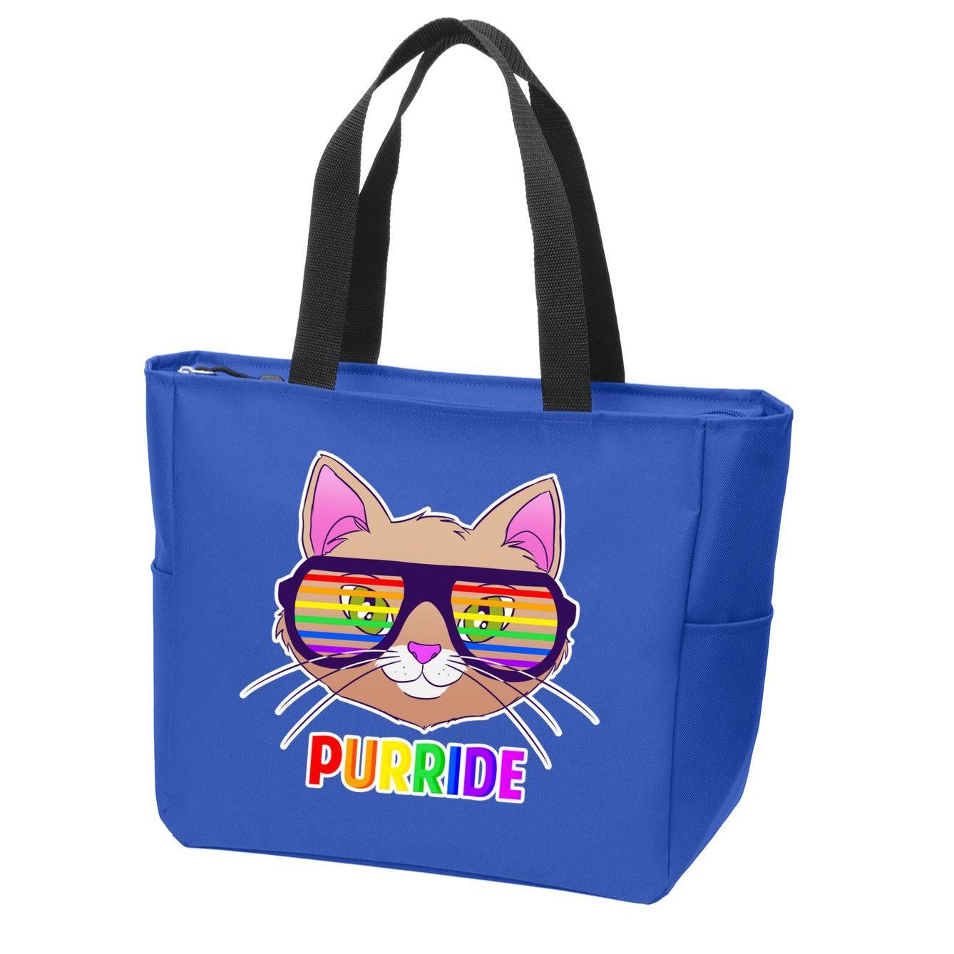 Purride Gay Pride Cat Zip Tote Bag