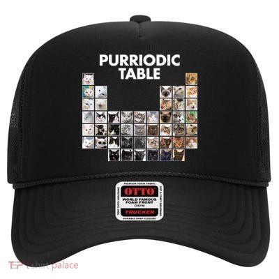 Purriodic Table Of Cats Periodic High Crown Mesh Back Trucker Hat