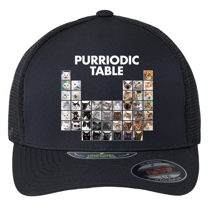 Purriodic Table Of Cats Periodic Flexfit Unipanel Trucker Cap