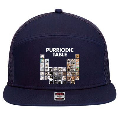 Purriodic Table Of Cats Periodic 7 Panel Mesh Trucker Snapback Hat