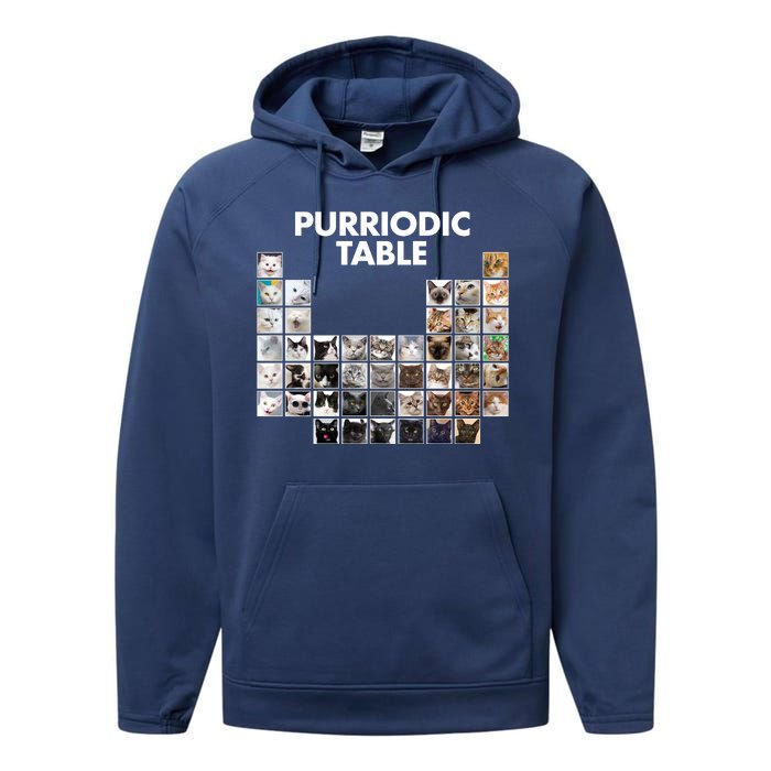 Purriodic Table Of Cats Periodic Performance Fleece Hoodie