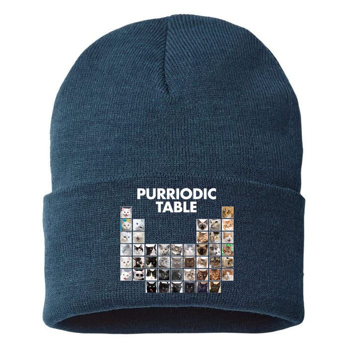 Purriodic Table Of Cats Periodic Sustainable Knit Beanie