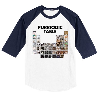 Purriodic Table Of Cats Periodic Baseball Sleeve Shirt