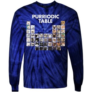 Purriodic Table Of Cats Periodic Tie-Dye Long Sleeve Shirt