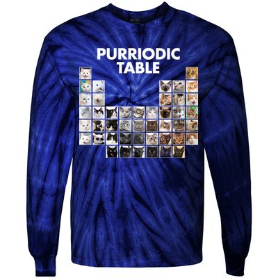 Purriodic Table Of Cats Periodic Tie-Dye Long Sleeve Shirt
