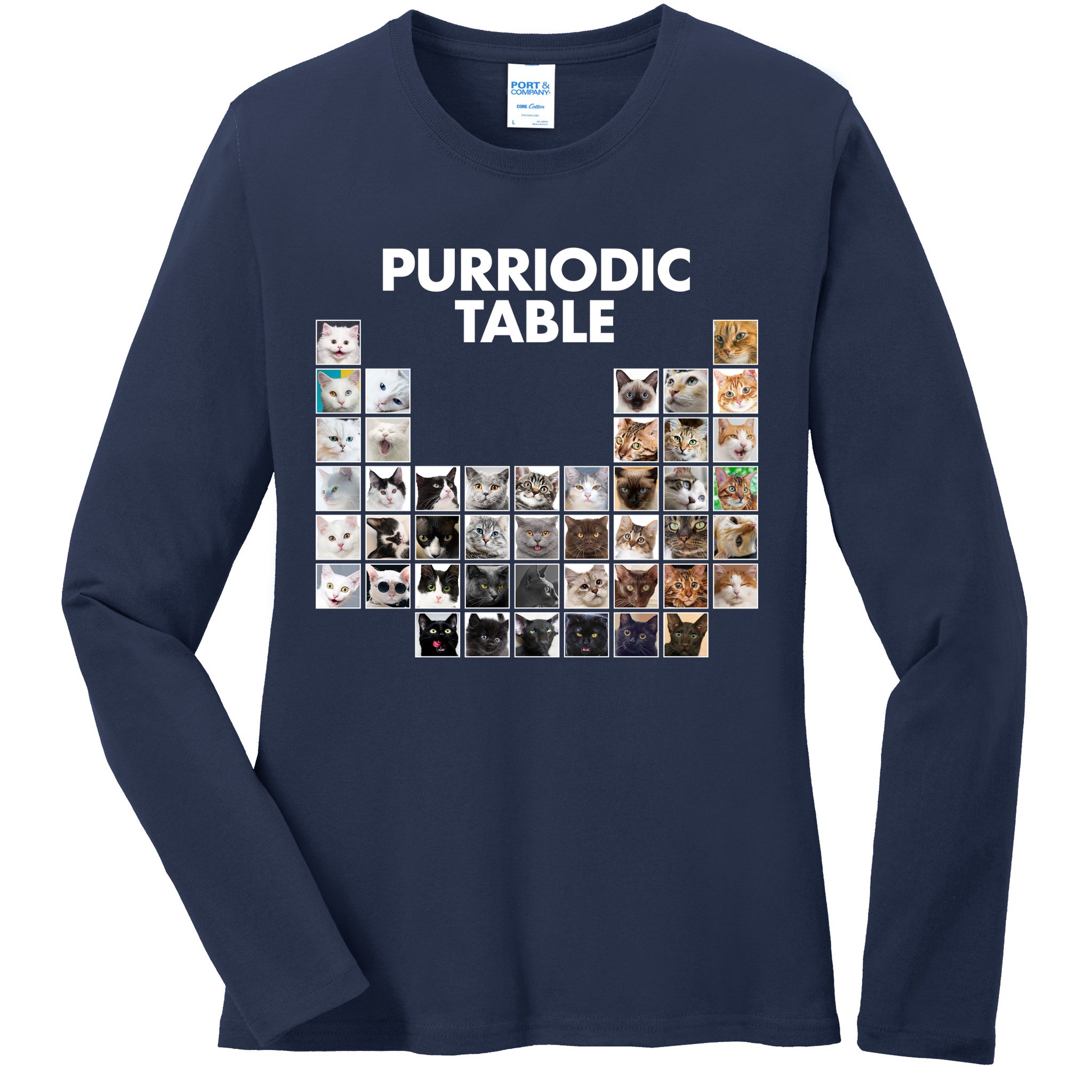 Purriodic Table Of Cats Periodic Ladies Long Sleeve Shirt