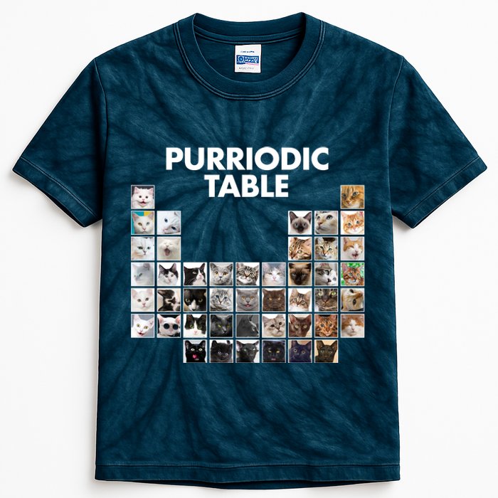 Purriodic Table Of Cats Periodic Kids Tie-Dye T-Shirt