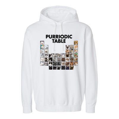 Purriodic Table Of Cats Periodic Garment-Dyed Fleece Hoodie