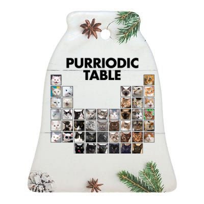 Purriodic Table Of Cats Periodic Ceramic Bell Ornament