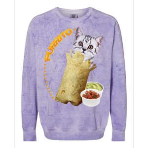 Purrito Cat In A Burrito Colorblast Crewneck Sweatshirt