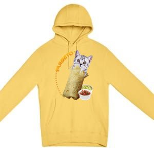 Purrito Cat In A Burrito Premium Pullover Hoodie