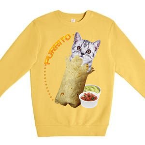 Purrito Cat In A Burrito Premium Crewneck Sweatshirt