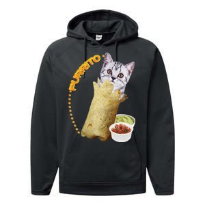 Purrito Cat In A Burrito Performance Fleece Hoodie