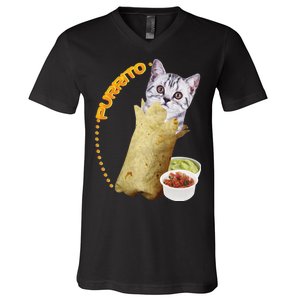 Purrito Cat In A Burrito V-Neck T-Shirt