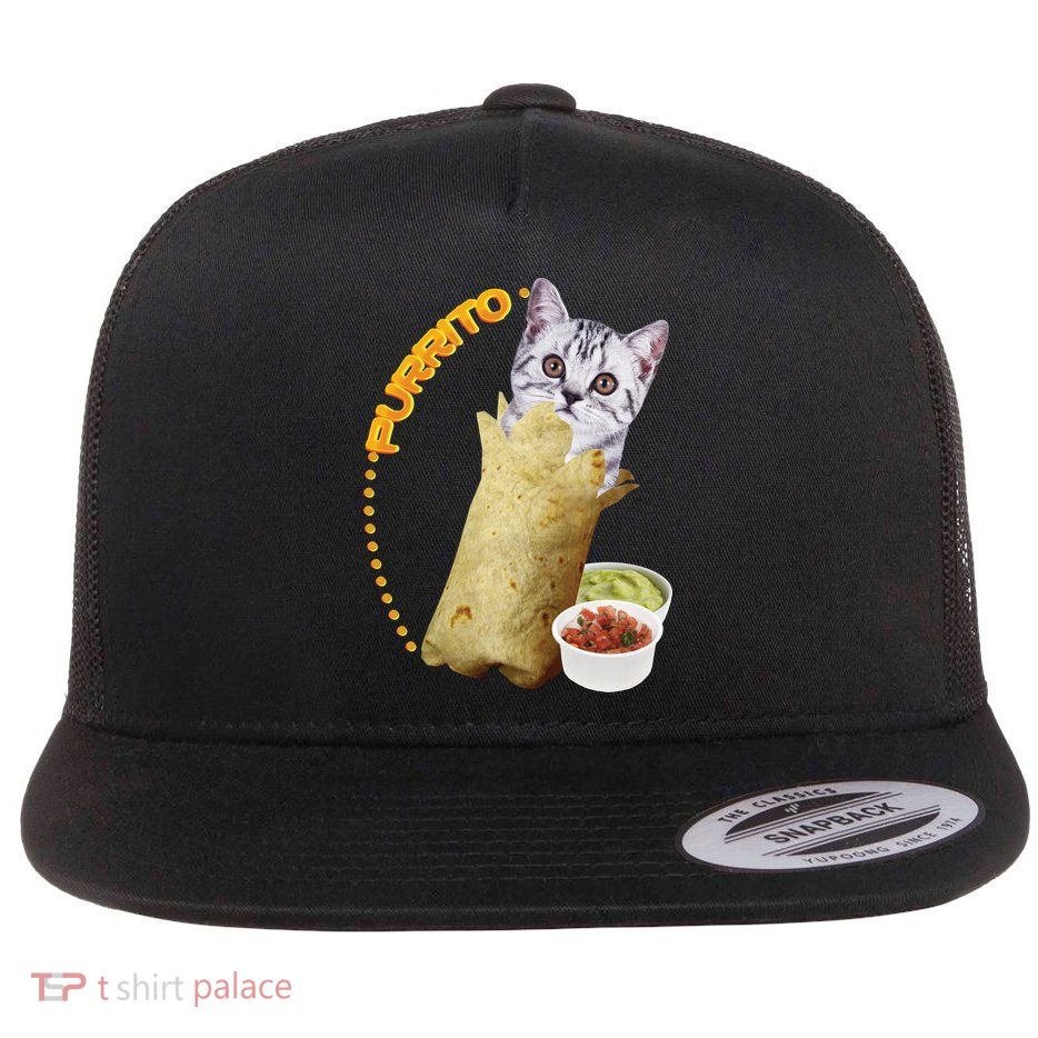 Purrito Cat In A Burrito Flatbill Hat