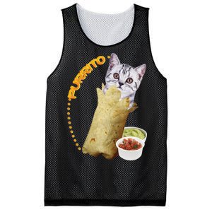 Purrito Cat In A Burrito Mesh Reversible Basketball Jersey Tank