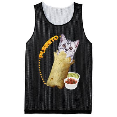 Purrito Cat In A Burrito Mesh Reversible Basketball Jersey Tank