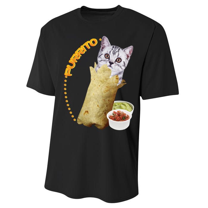 Purrito Cat In A Burrito Performance Sprint T-Shirt