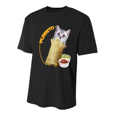 Purrito Cat In A Burrito Youth Performance Sprint T-Shirt