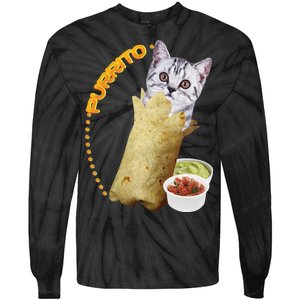 Purrito Cat In A Burrito Tie-Dye Long Sleeve Shirt