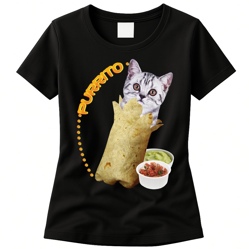 Purrito Cat In A Burrito Womens T-Shirt