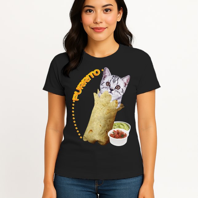 Purrito Cat In A Burrito Womens T-Shirt