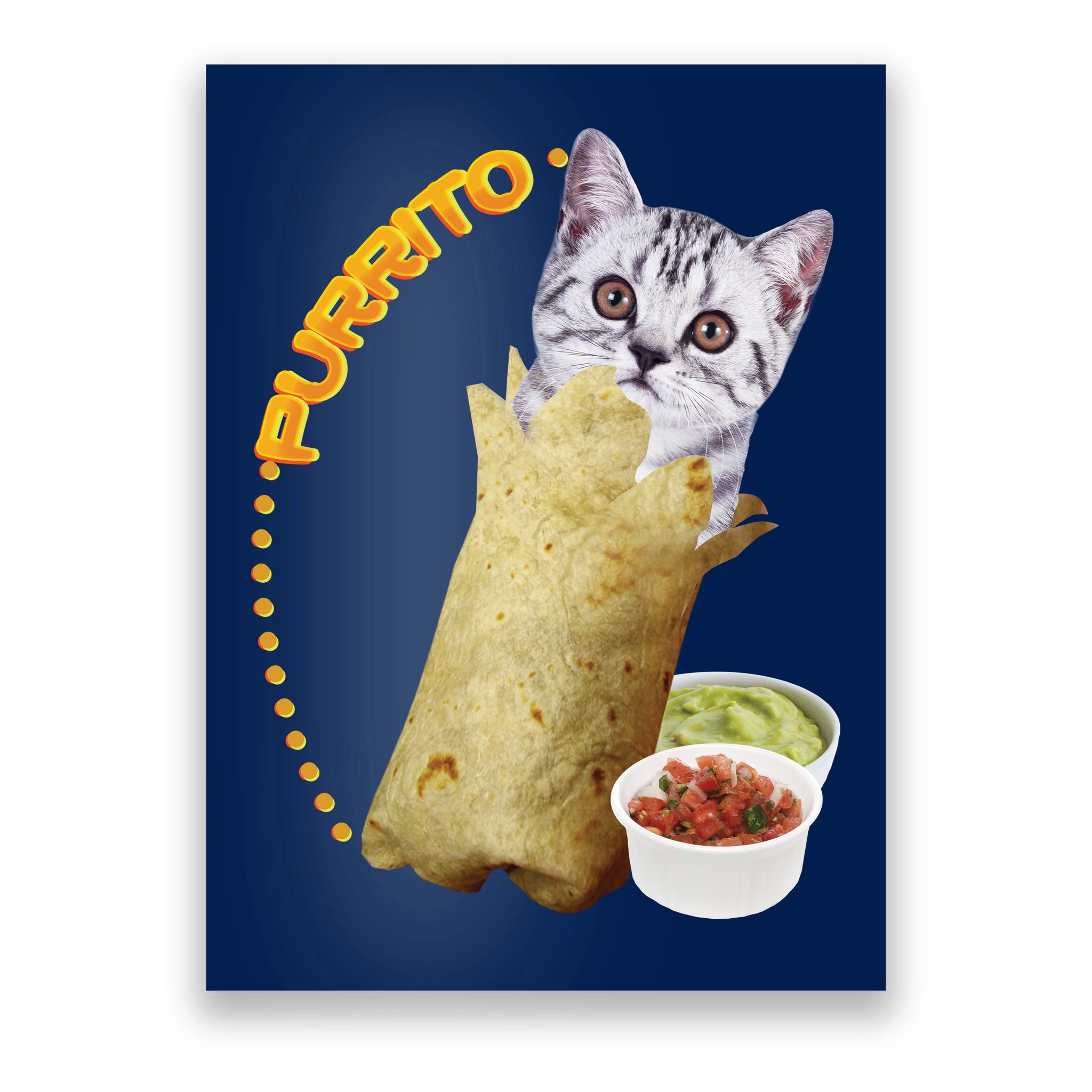 Purrito Cat In A Burrito Poster TeeShirtPalace