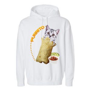 Purrito Cat In A Burrito Garment-Dyed Fleece Hoodie