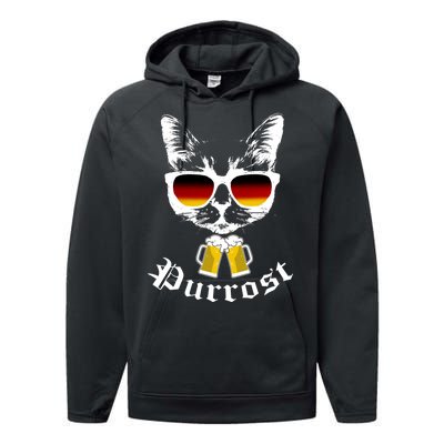 Purrost Cat Funny Oktoberfest Performance Fleece Hoodie