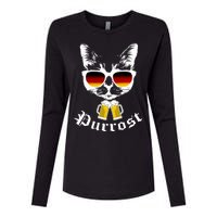 Purrost Cat Funny Oktoberfest Womens Cotton Relaxed Long Sleeve T-Shirt