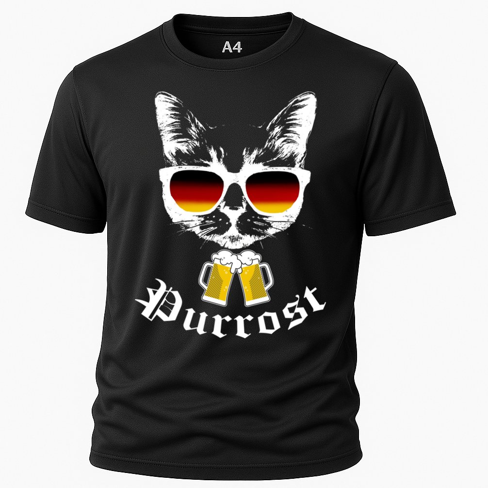 Purrost Cat Funny Oktoberfest Cooling Performance Crew T-Shirt