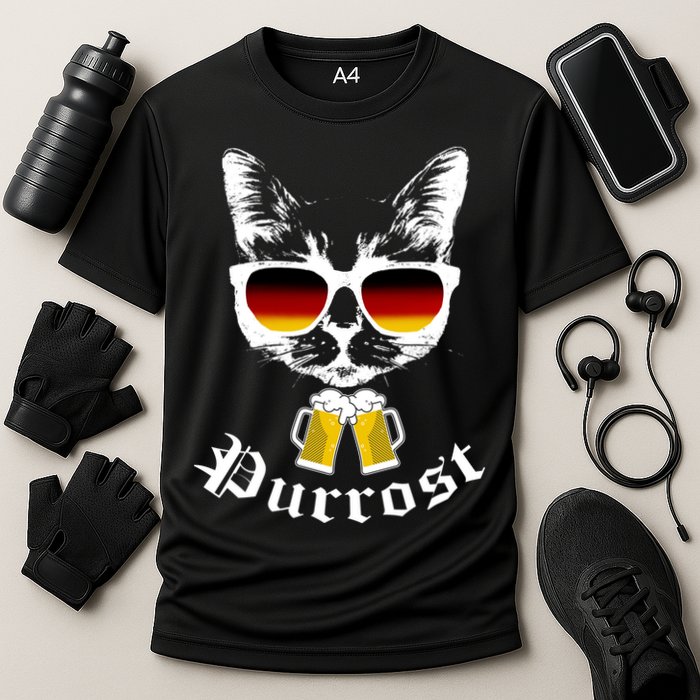 Purrost Cat Funny Oktoberfest Cooling Performance Crew T-Shirt