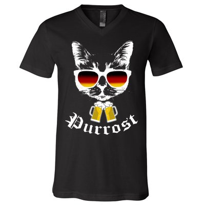 Purrost Cat Funny Oktoberfest V-Neck T-Shirt