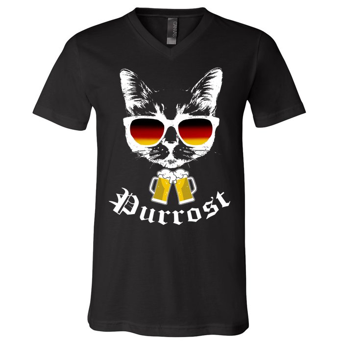 Purrost Cat Funny Oktoberfest V-Neck T-Shirt